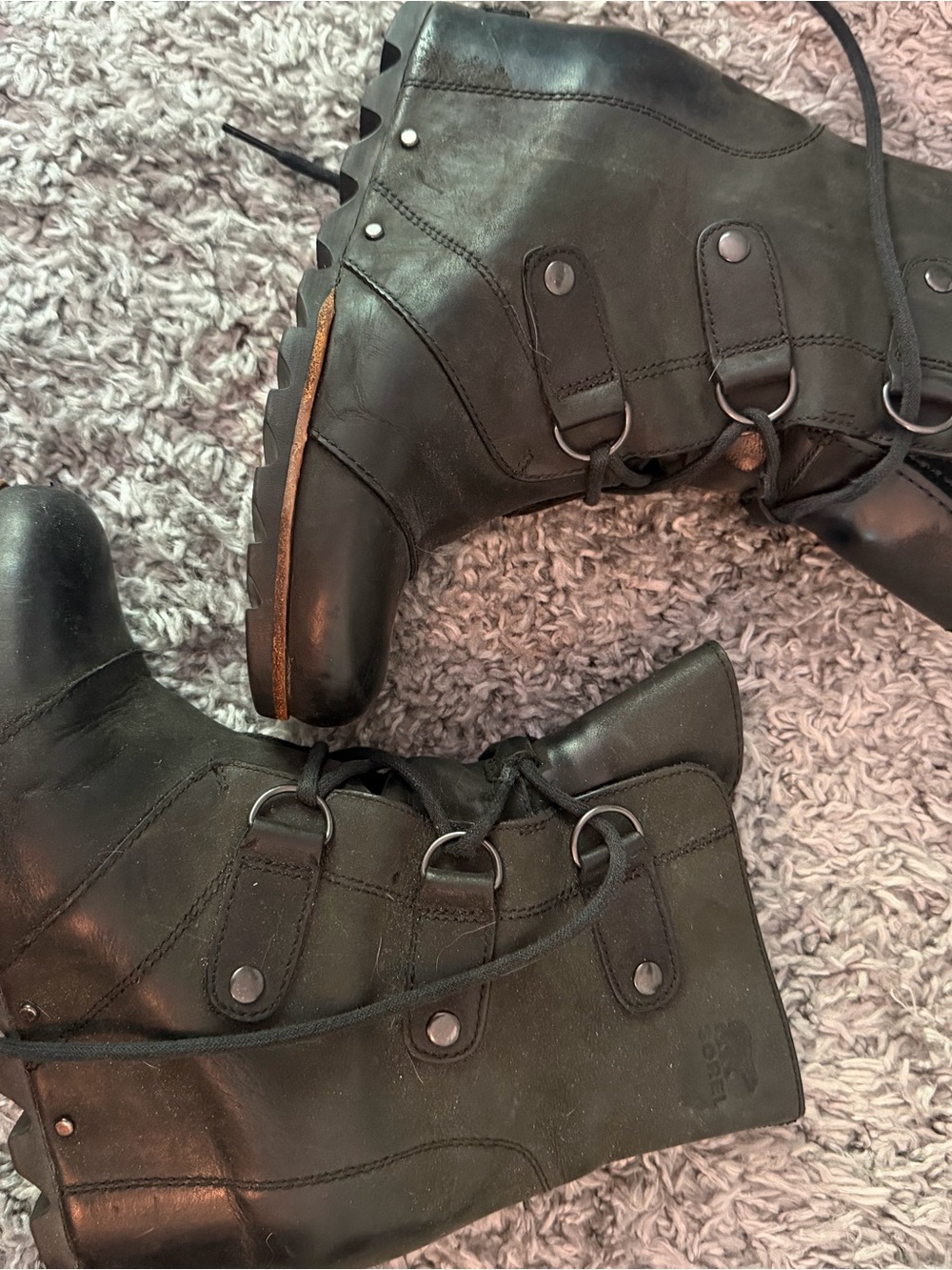 Sorel Black Lace-Up Women's Boots